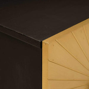 Κομοδίνο με συρτάρι 2 pcs Μαύρο και Χρυσό 40 x 33,5 x 46 εκ - Pakobazaar