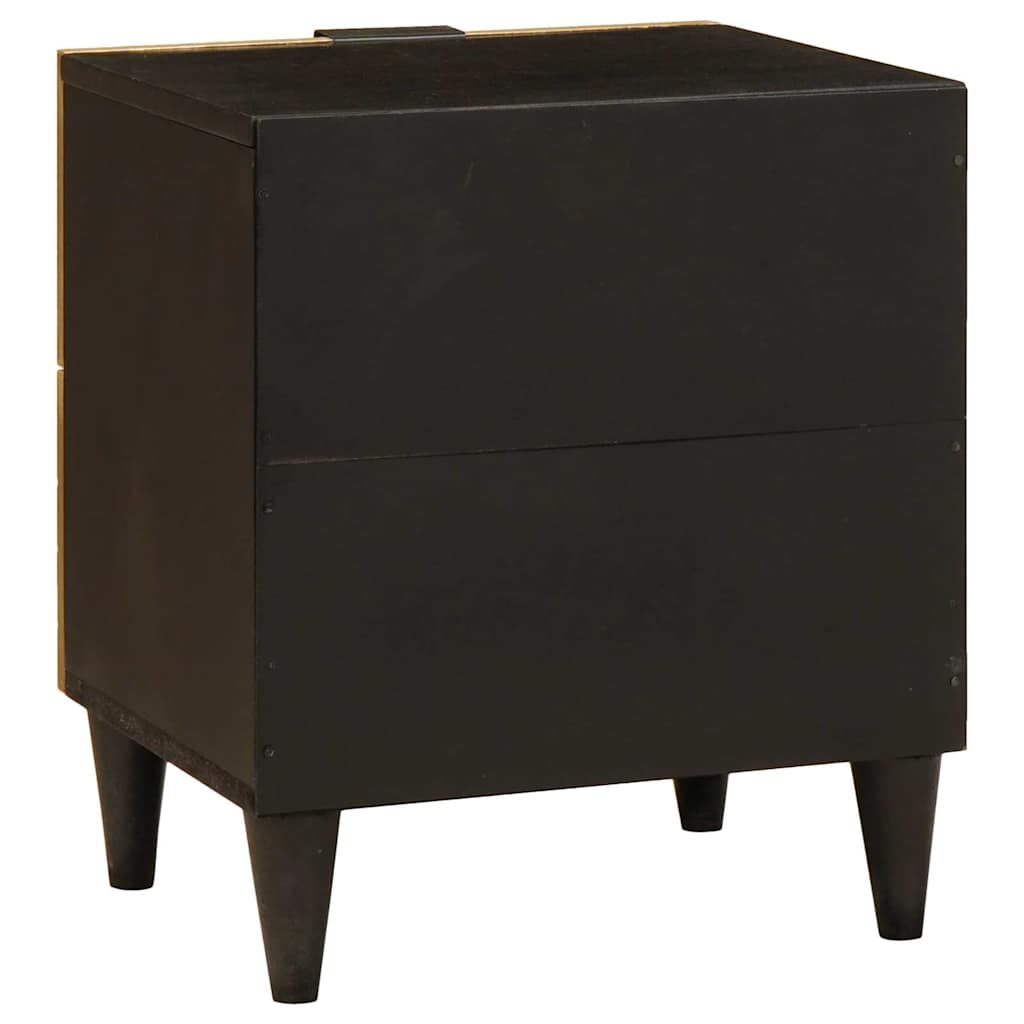 Κομοδίνο με συρτάρι 2 pcs Μαύρο και Χρυσό 40 x 33,5 x 46 εκ - Pakobazaar