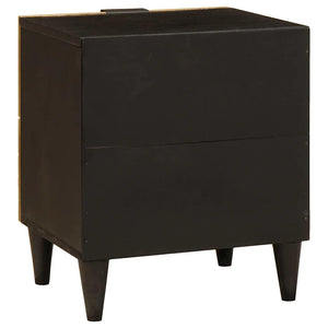 Κομοδίνο με συρτάρι 2 pcs Μαύρο και Χρυσό 40 x 33,5 x 46 εκ - Pakobazaar