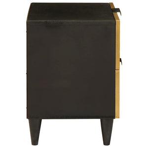 Κομοδίνο με συρτάρι 2 pcs Μαύρο και Χρυσό 40 x 33,5 x 46 εκ - Pakobazaar