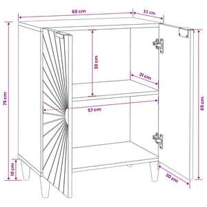 Πλαϊνό γραφείο Μαύρο και Χρυσό 60 x 33 x 75 cm - Pakobazaar