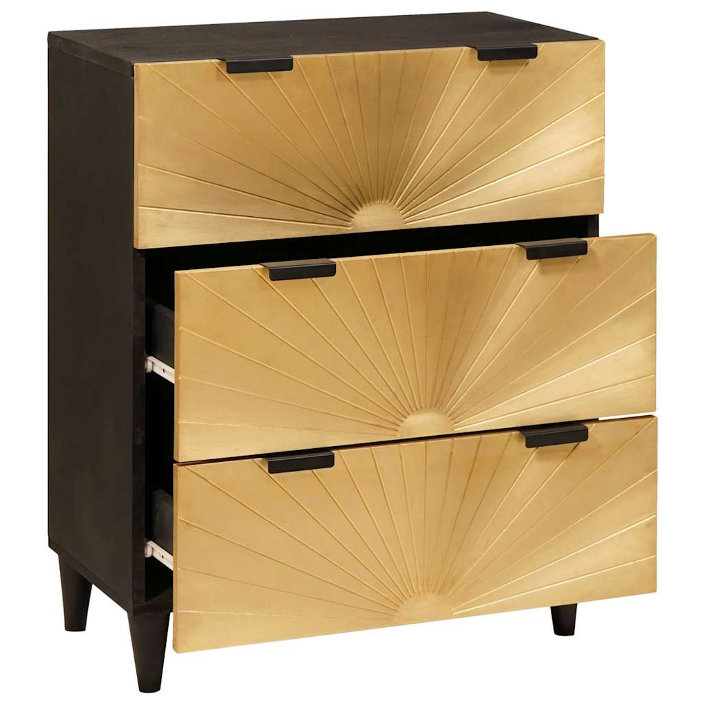 Πλαϊνό γραφείο Μαύρο και Χρυσό 60 x 33 x 75 cm - Pakobazaar