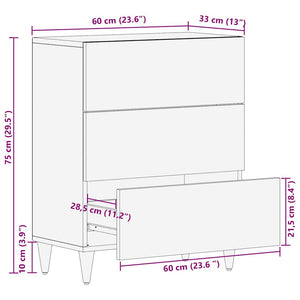 Πλαϊνό γραφείο Μαύρο και Χρυσό 60 x 33 x 75 cm - Pakobazaar