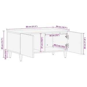 Τραπεζάκι σαλονιού Μαύρο και Χρυσό 80 x 50 x 40 cm