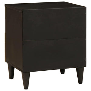 Κομοδίνο με συρτάρι 2 pcs Μαύρο και Χρυσό 40 x 33 x 46 εκ. - Pakobazaar