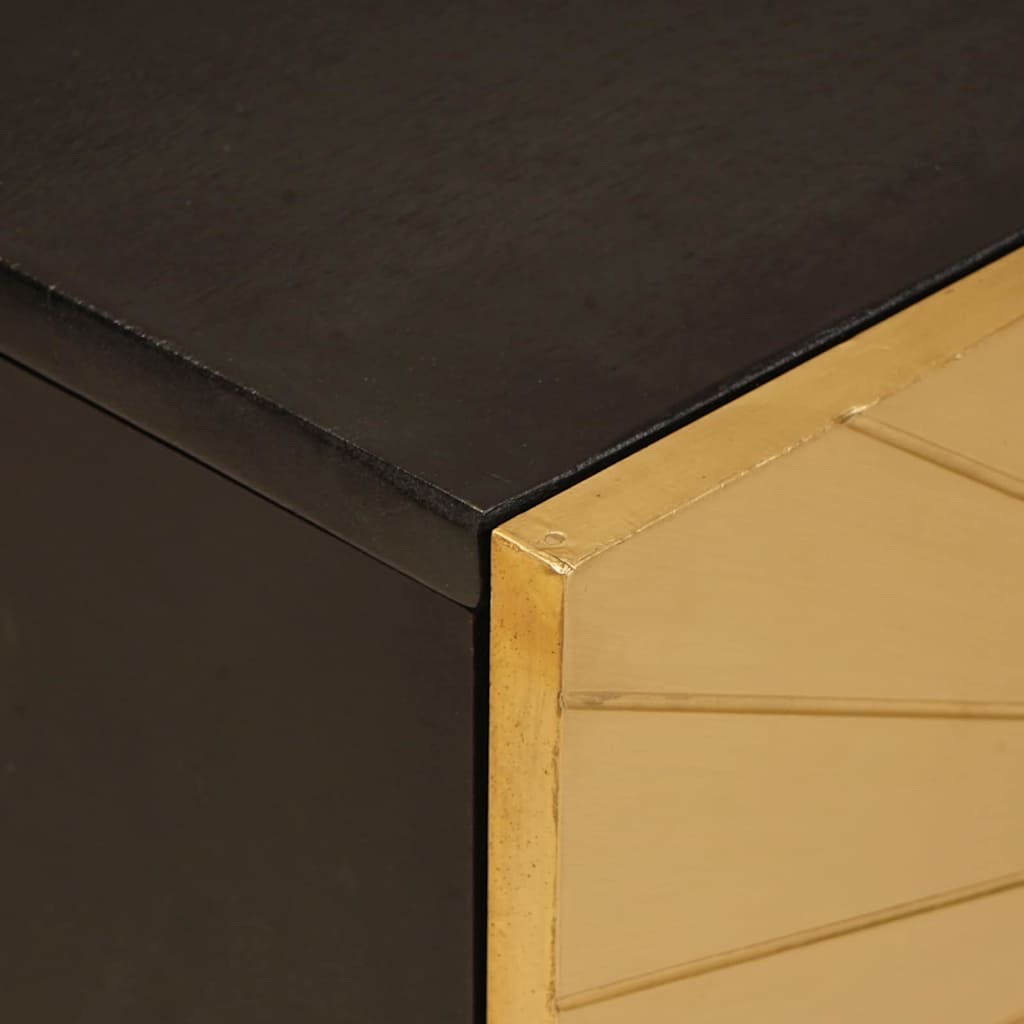 Ντουλάπι TV με συρτάρι Μαύρο και Χρυσό 105 x 33 x 46 εκ. - Pakobazaar