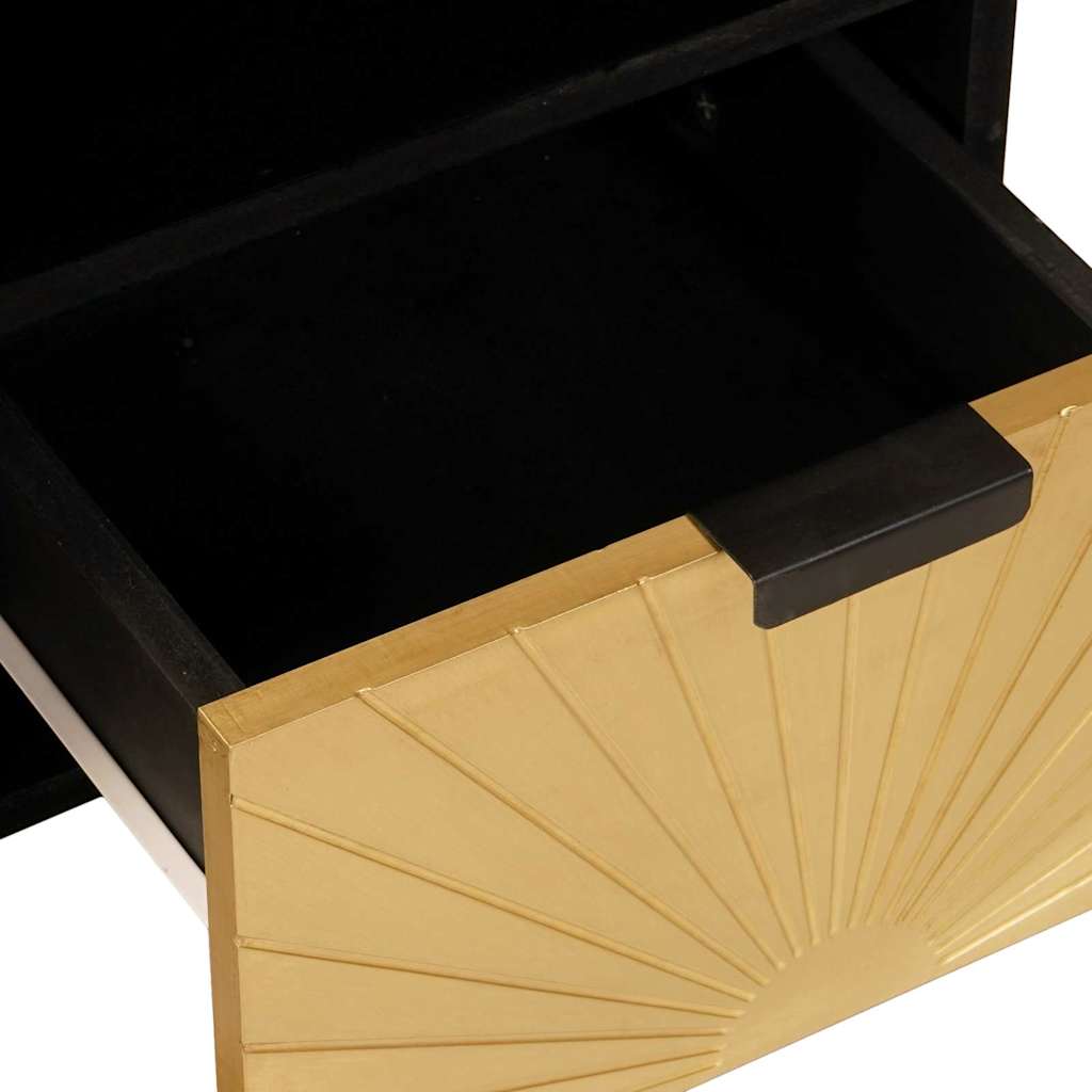 Ντουλάπι TV Μαύρο και Χρυσό 100 x 33 x 46 εκ Επεξεργασμένο ξύλο