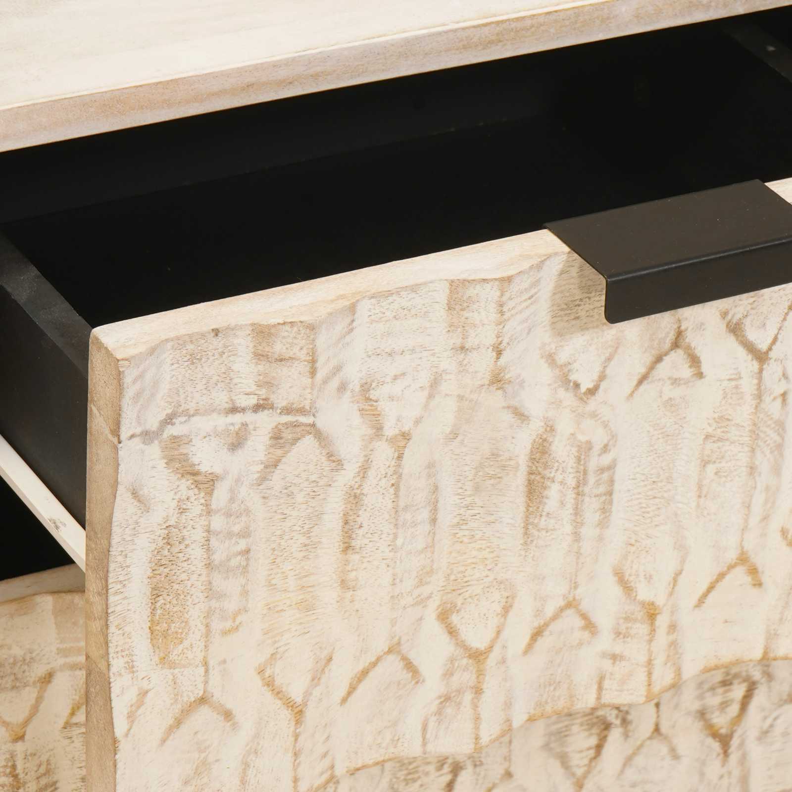 Κομοδίνο 2 pcs Λευκό 40 x 33 x 46 εκ. Στερεό ξύλο μάνγκο