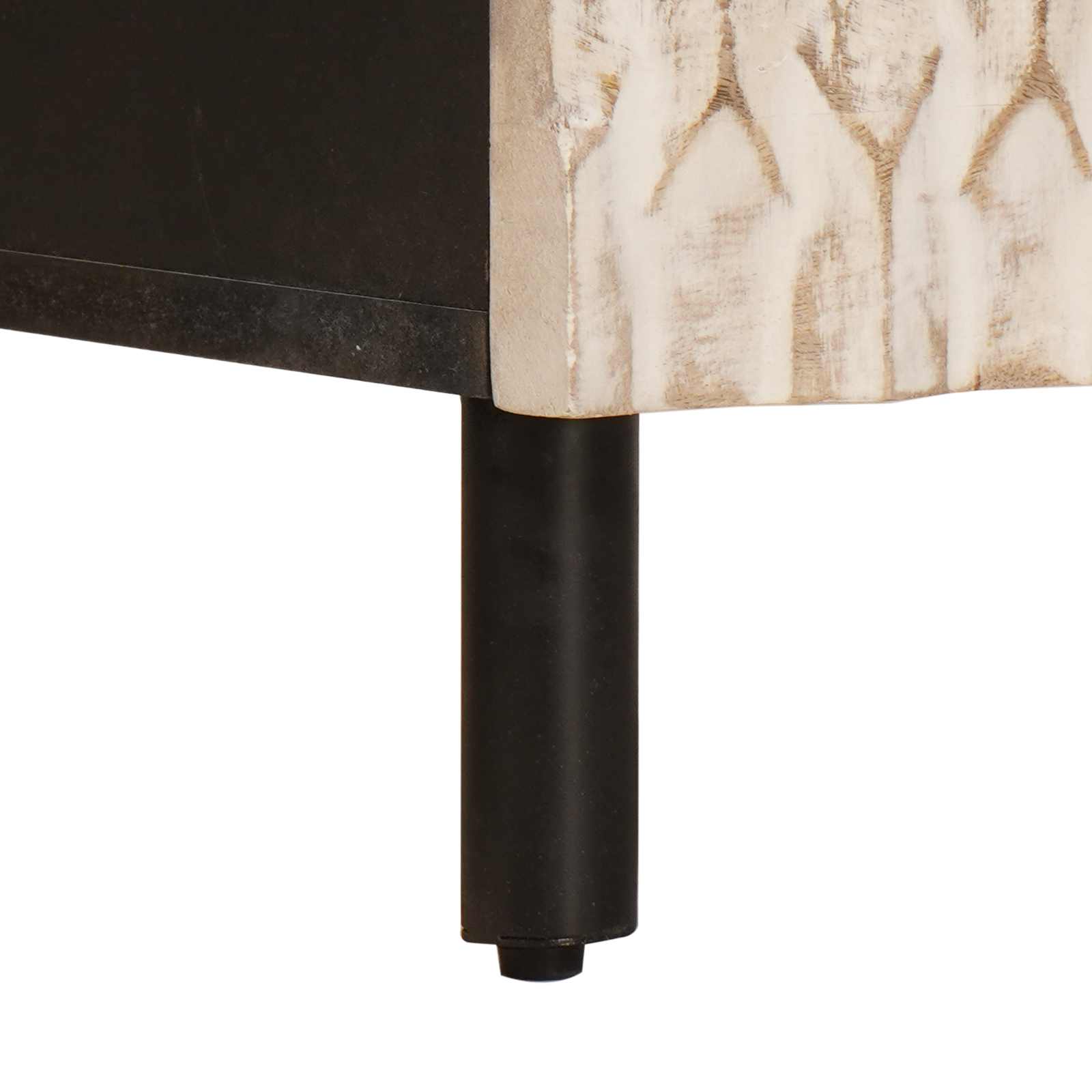 Κομοδίνο με συρτάρι Λευκό 40 x 33 x 46 εκ. Στερεό ξύλο μάνγκο