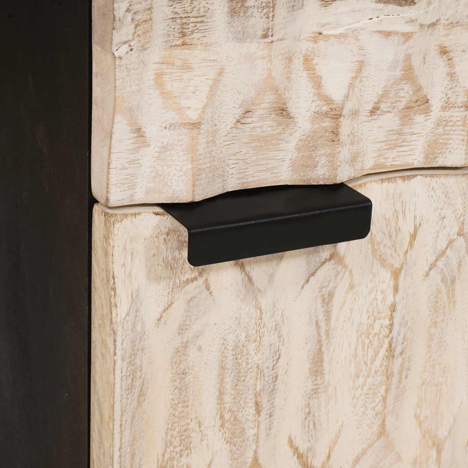 Κομοδίνο με συρτάρι Λευκό 50 x 33 x 60 εκ Στερεό ξύλο μάνγκο