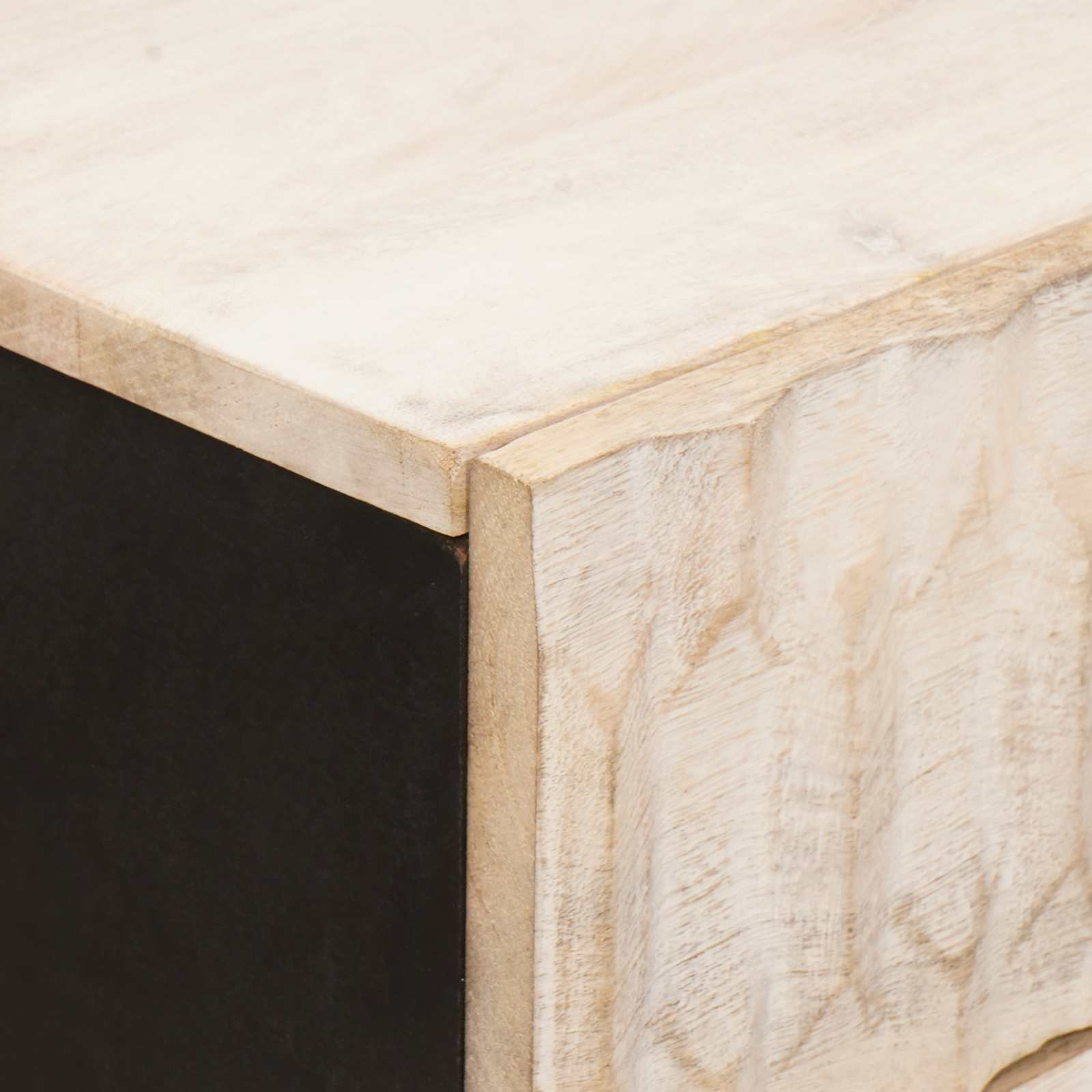 Κομοδίνο με συρτάρι Λευκό 50 x 33 x 62 εκ. Στερεό ξύλο μάνγκο