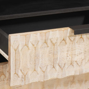 Κομοδίνο Λευκό 50 x 33 x 62 εκ. Στερεό ξύλο μάνγκο