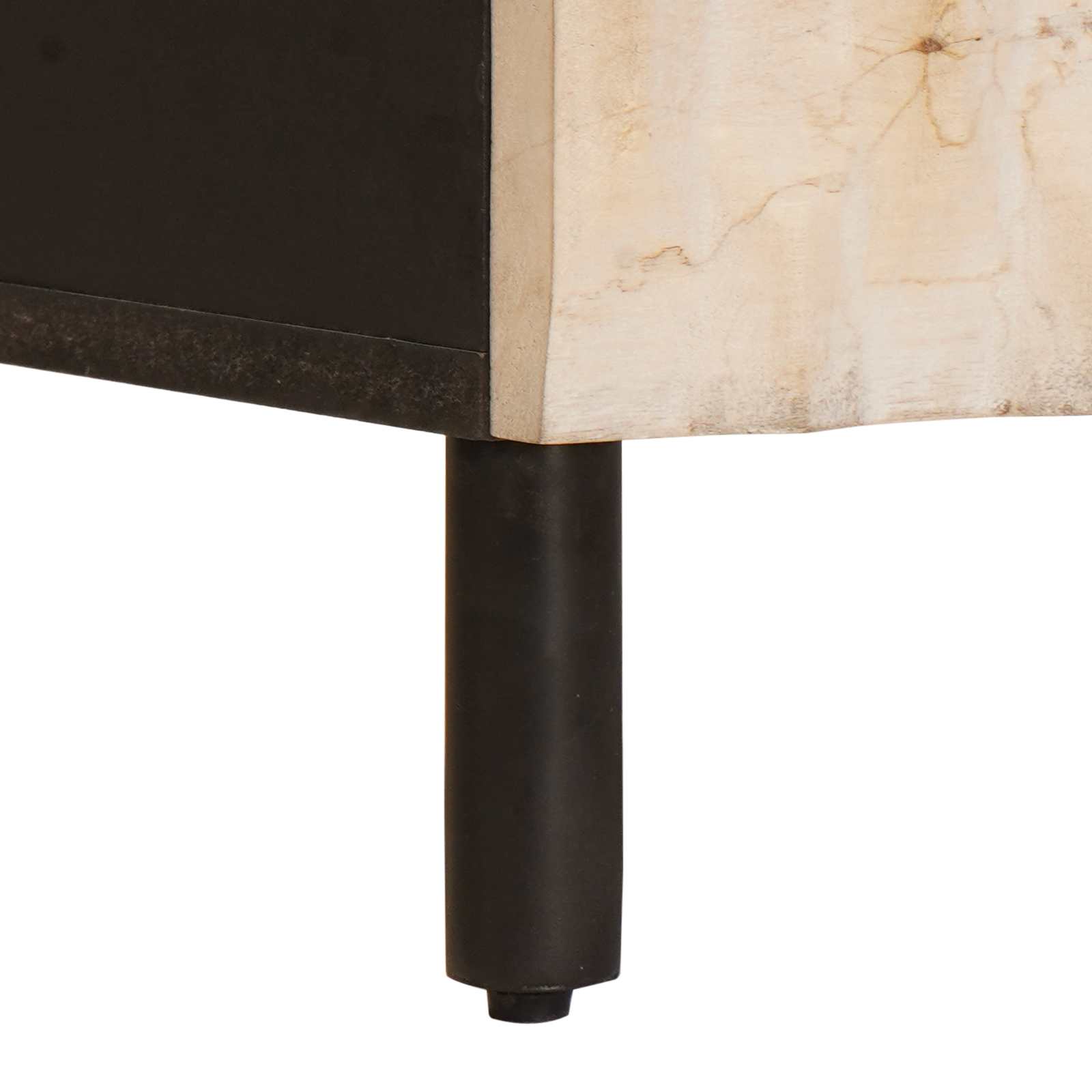 Κομοδίνο με συρτάρι Λευκό 50 x 33 x 60 εκ Στερεό ξύλο μάνγκο