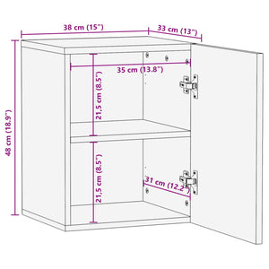 Κρεμαστό Ντουλάπι Μπάνιου με ράφι Λευκό 38 x 33 x 48 εκ
