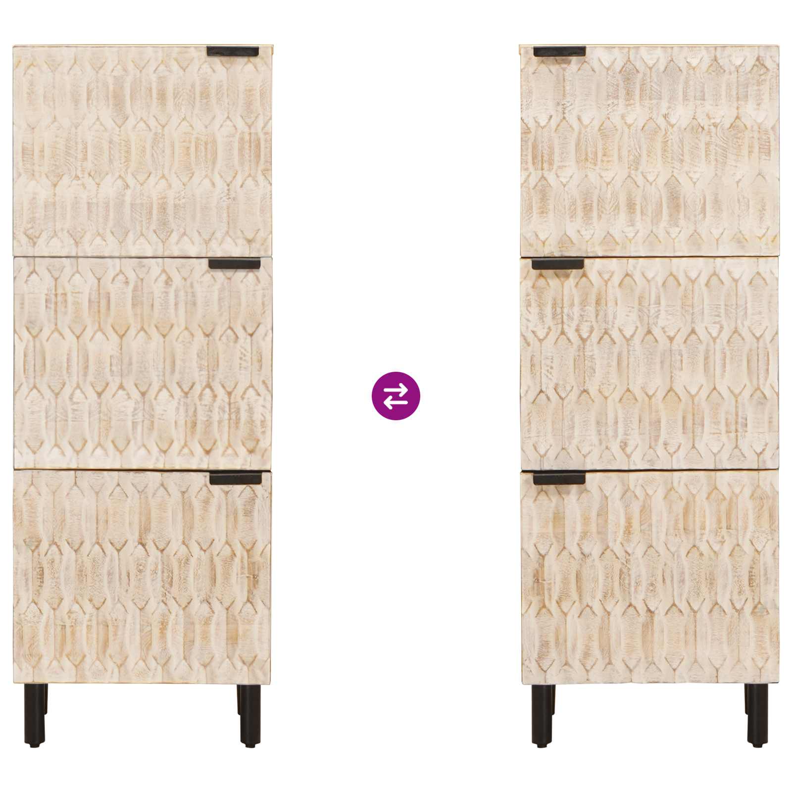 Highboard με πόρτα Λευκό Φινίρισμα Καθαρισμού 40 x 33 x 110 εκ