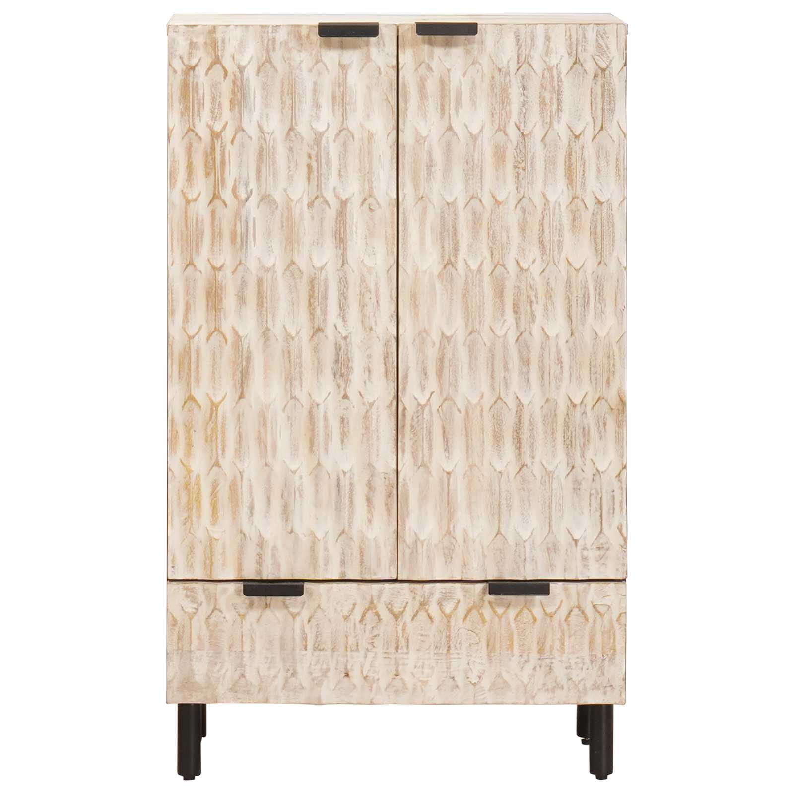 Highboard με πόρτα Λευκό Φινίρισμα Καθαρισμού 60 x 33 x 100 εκ.