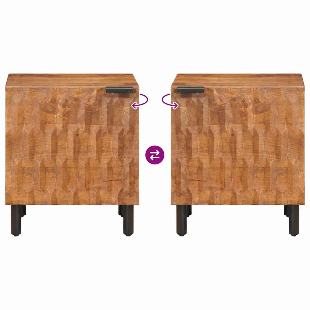 Κομοδίνο Καφέ 40 x 33 x 46 εκ. Στερεό ξύλο μάνγκο - Pakobazaar
