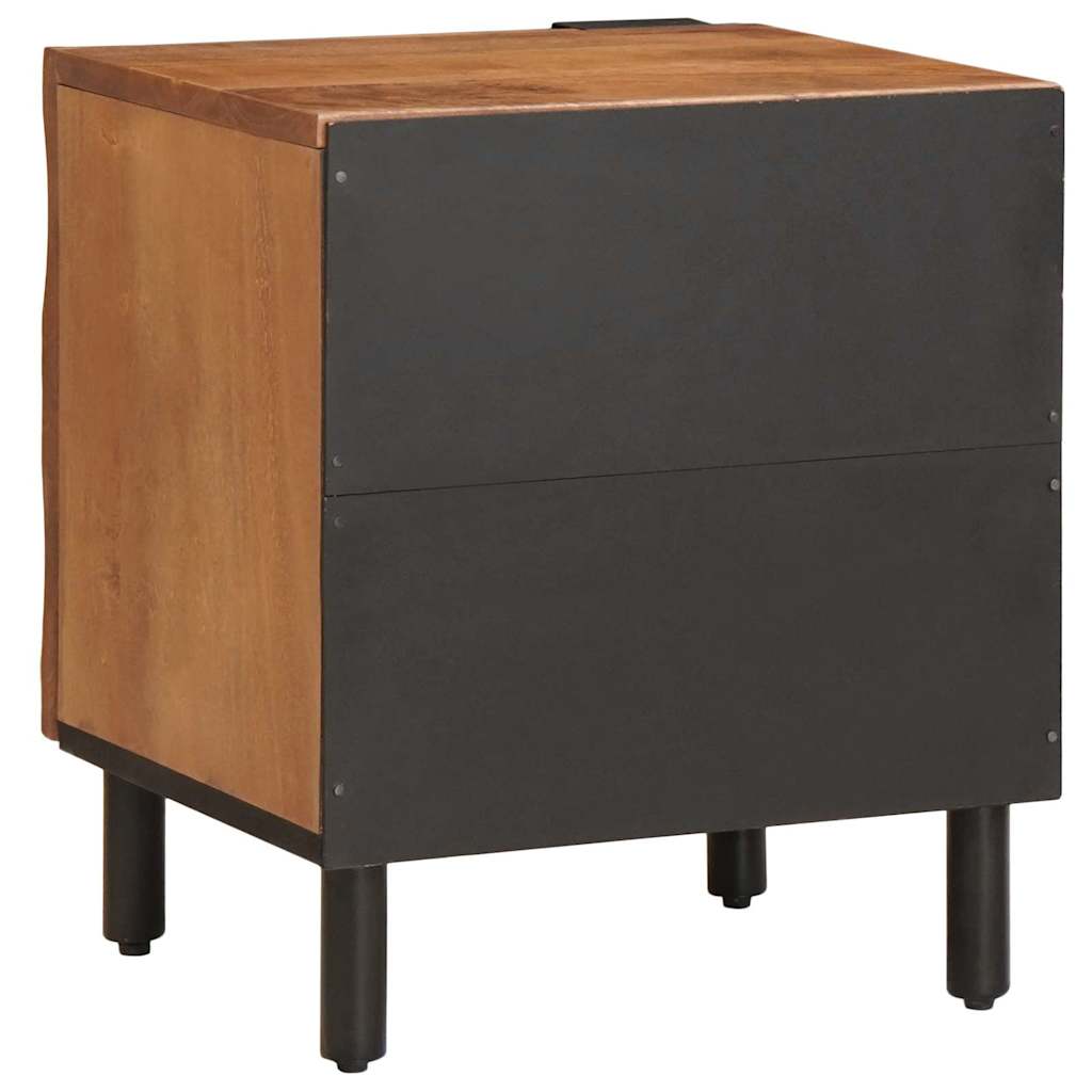 Κομοδίνο 2 pcs Καφέ 40 x 33 x 46 εκ. Στερεό ξύλο μάνγκο - Pakobazaar