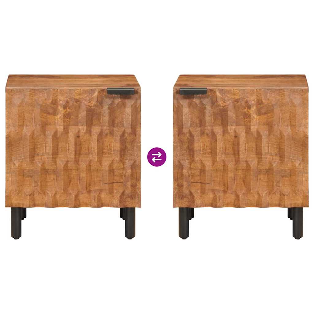 Κομοδίνο 2 pcs Καφέ 40 x 33 x 46 εκ. Στερεό ξύλο μάνγκο - Pakobazaar