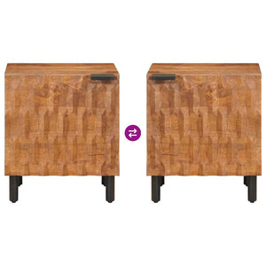Κομοδίνο 2 pcs Καφέ 40 x 33 x 46 εκ. Στερεό ξύλο μάνγκο - Pakobazaar