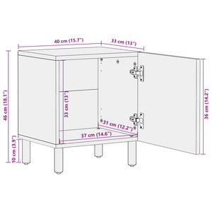 Κομοδίνο 2 pcs Καφέ 40 x 33 x 46 εκ. Στερεό ξύλο μάνγκο - Pakobazaar