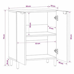 Πλαϊνό γραφείο Καφέ Φινίρισμα Ακακίας 60 x 33 x 75 cm