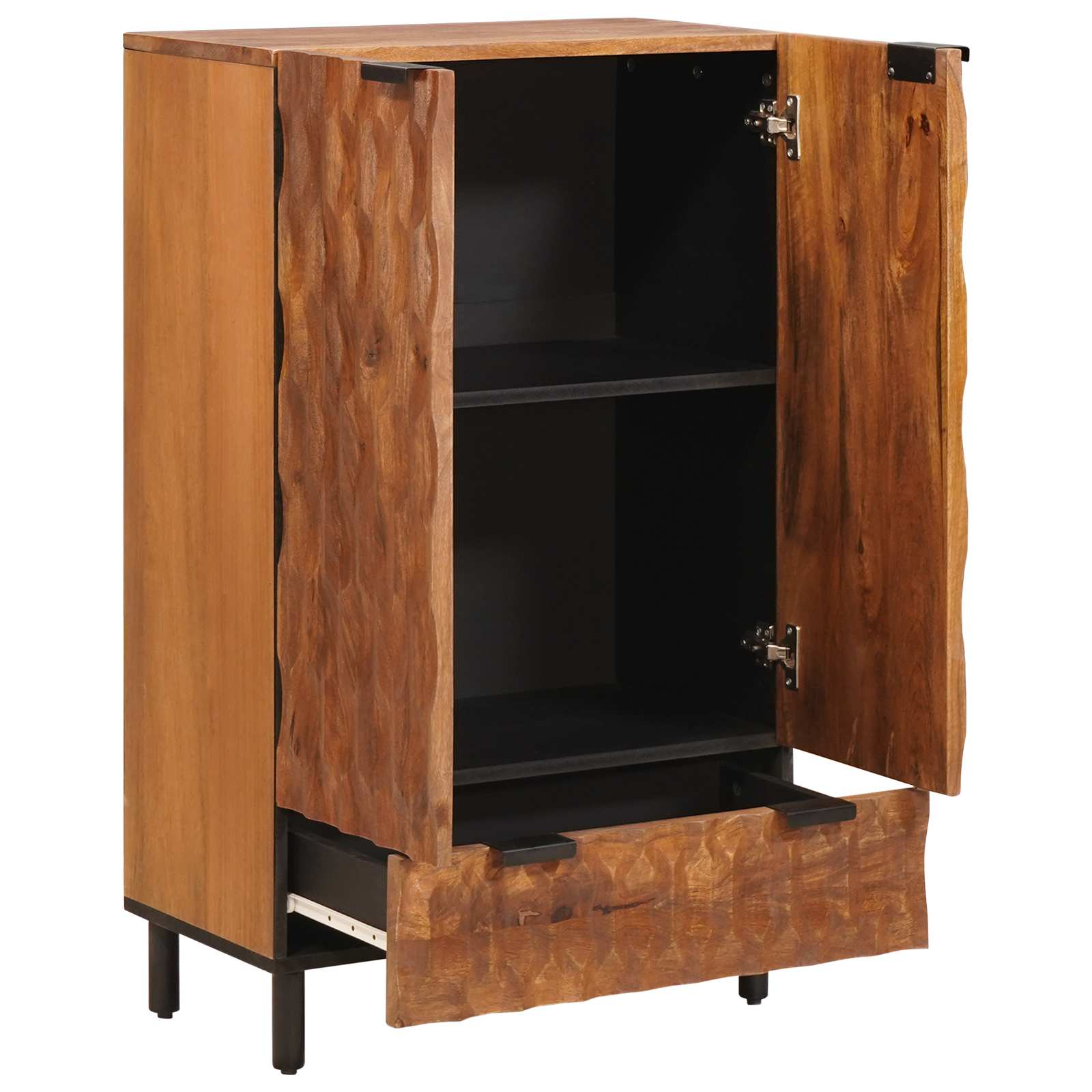 Highboard με συρτάρι Καφέ Φινίρισμα Ακακίας 60 x 33 x 100 εκ.