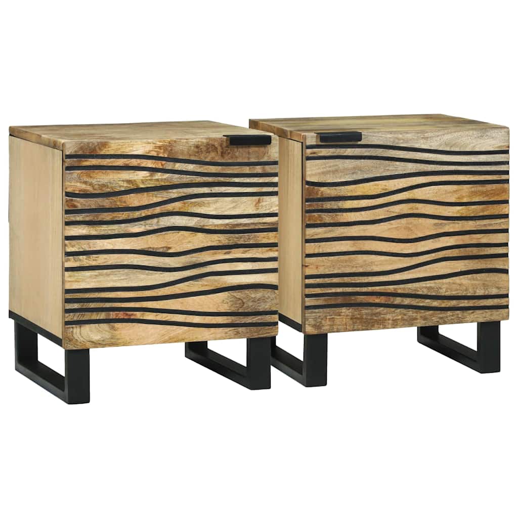 Κομοδίνο 2 pcs Φυσικό 40 x 33 x 46 εκ. Επεξεργασμένο Ξύλο
