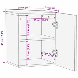 Ντουλάπα Νιπτήρα Mπάνιου με ράφι Καφέ 38 x 33,5 x 48 εκ. - Pakobazaar