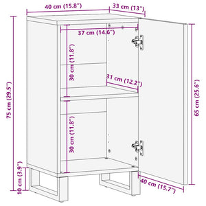 Γραφείο Καφέ 40 x 33 x 75 εκ. Μασίφ ξύλο μάνγκο - Pakobazaar