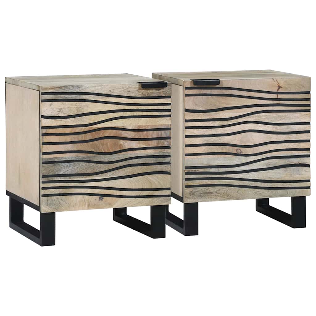 Κομοδίνο 2 pcs Λευκό 40 x 33 x 46 εκ. Επεξεργασμένο Ξύλο