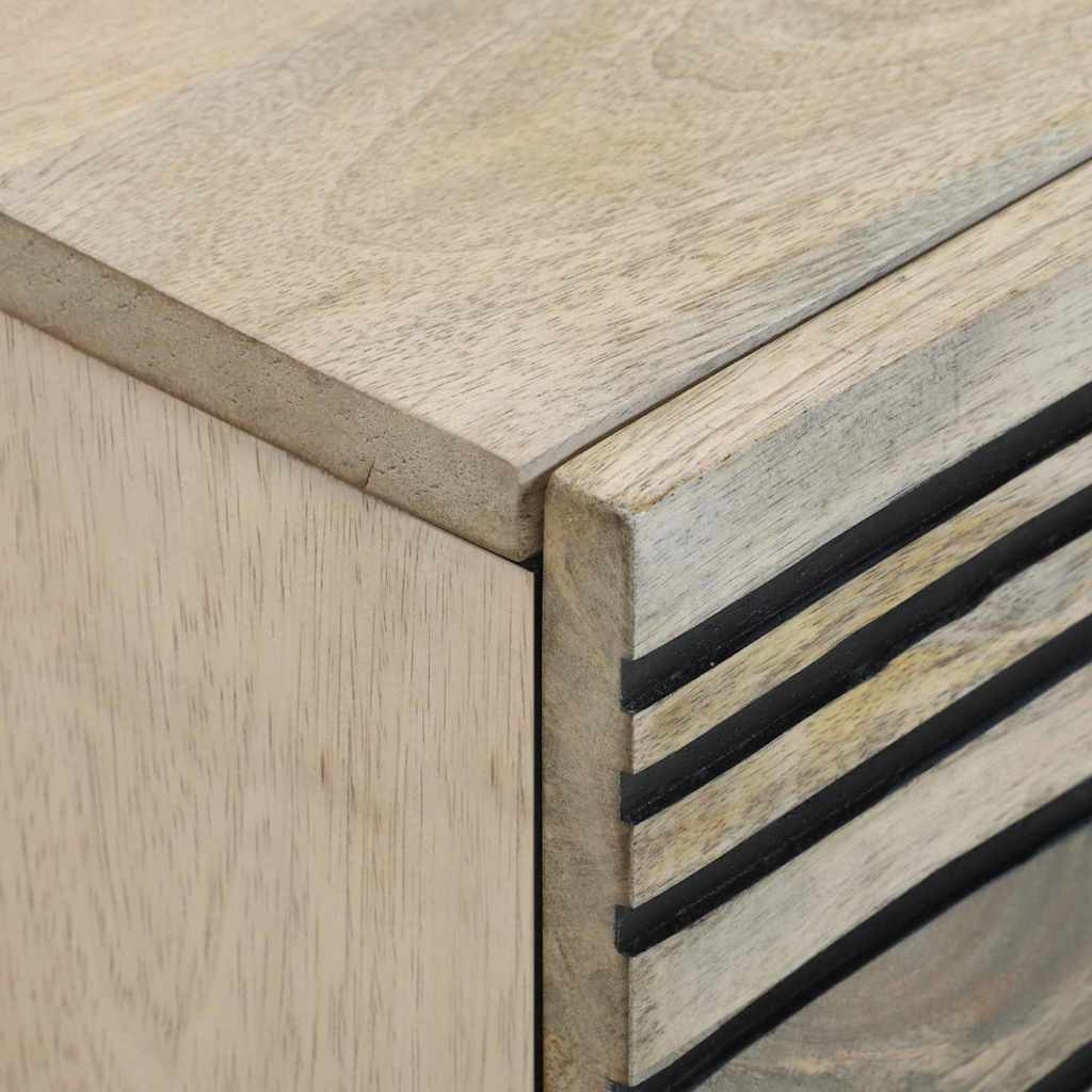 Κομοδίνο με συρτάρι 2 pcs Λευκό και Μαύρο 40 x 33 x 46 εκ.