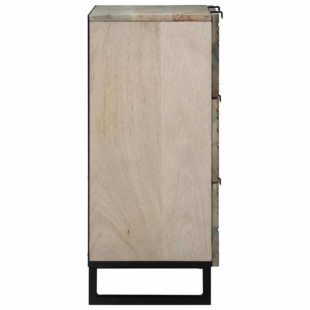 Πλαϊνό γραφείο Λευκό 60 x 33.5 x 75 εκ. Μασίφ ξύλο μάνγκο - Pakobazaar