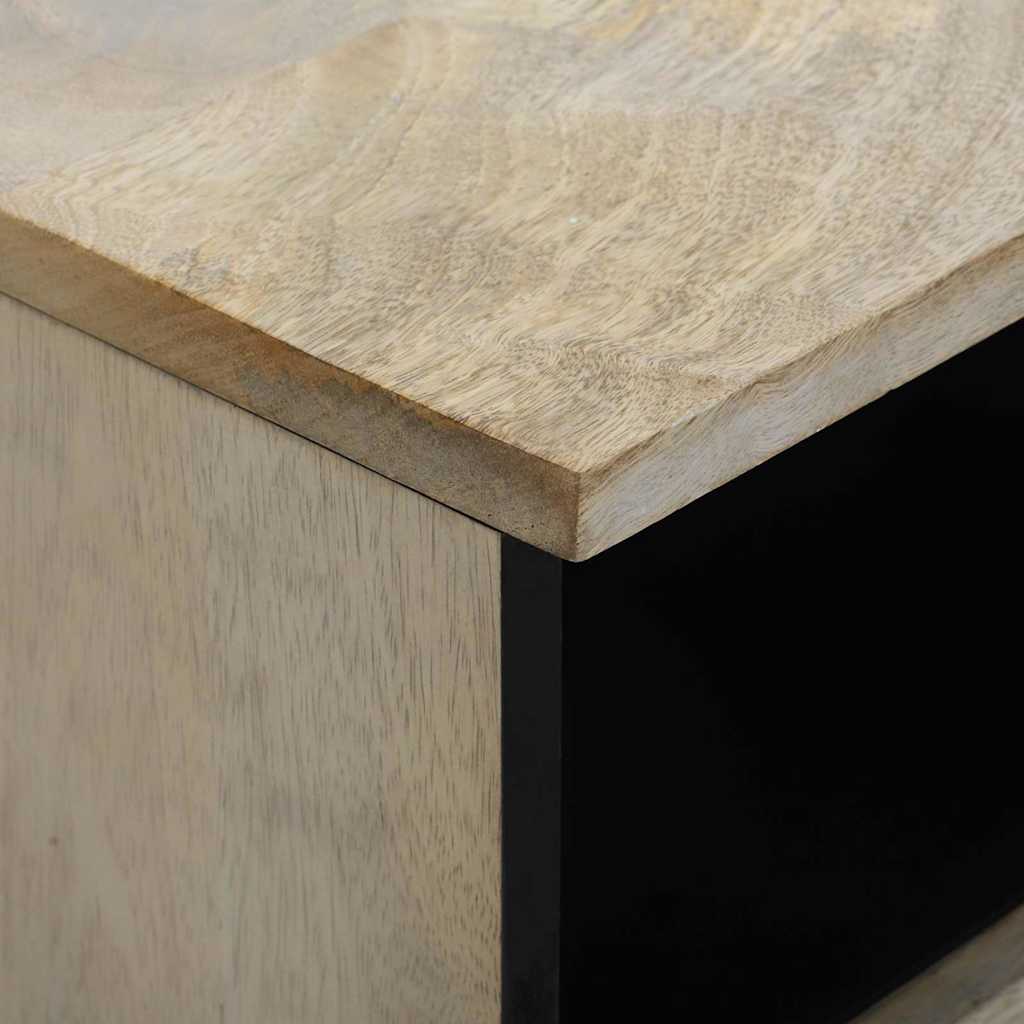 Κομοδίνο με συρτάρι 2 pcs Λευκό και Μαύρο 40 x 33 x 46 εκ.