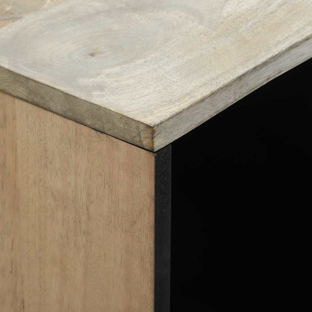 Μπουφές Λευκό 80 x 33 x 75 εκ Μασίφ ξύλο μάνγκο