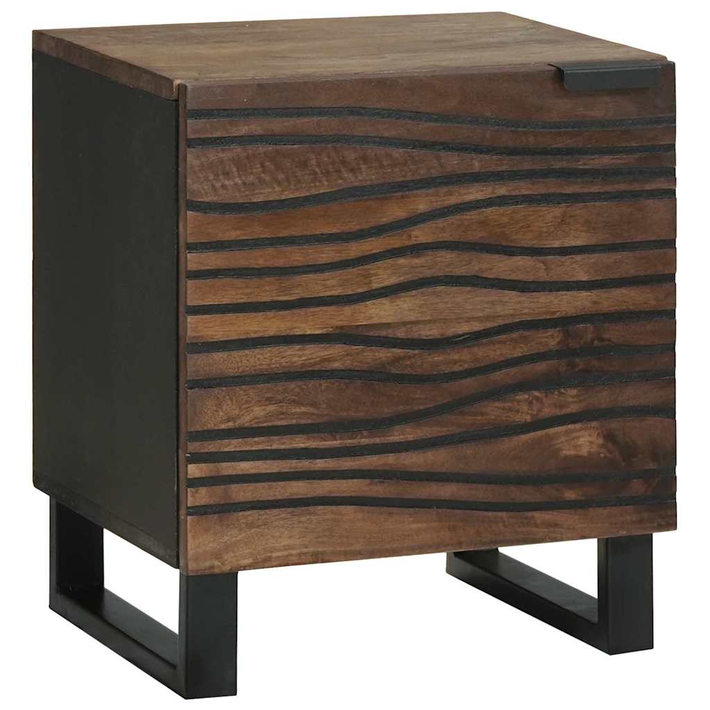 Κομοδίνο 2 pcs Καρυδιά 40 x 33 x 46 εκ. Μασίφ ξύλο ακακίας - Pakobazaar