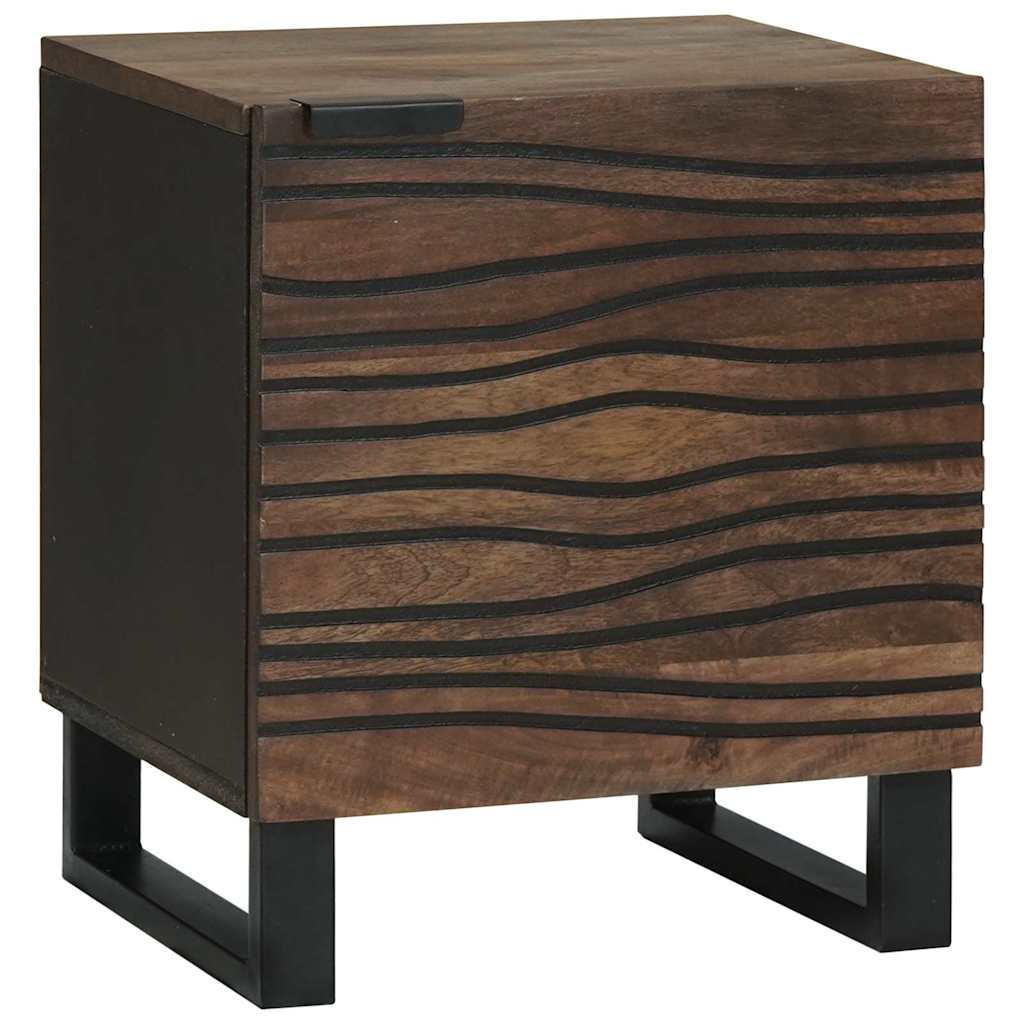 Κομοδίνο 2 pcs Καρυδιά 40 x 33 x 46 εκ. Μασίφ ξύλο ακακίας - Pakobazaar