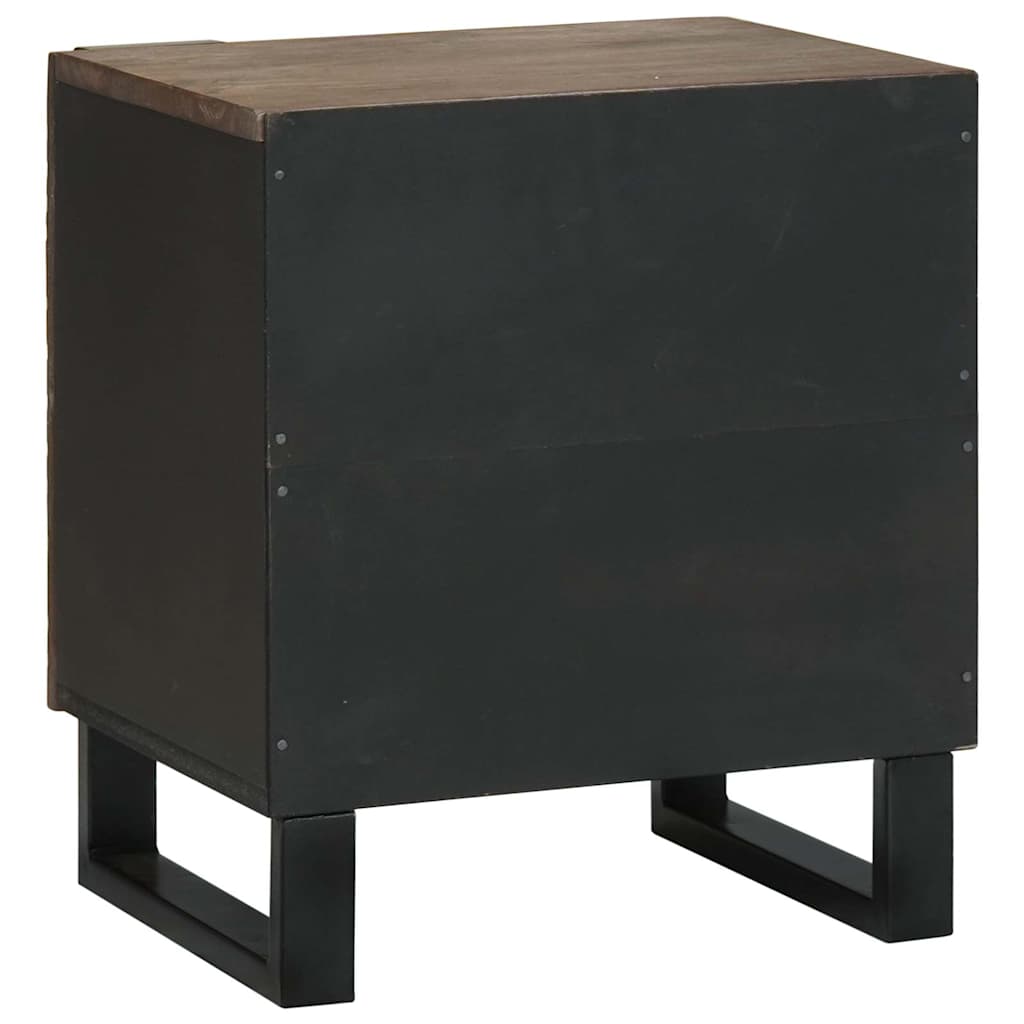 Κομοδίνο 2 pcs Καρυδιά 40 x 33 x 46 εκ. Μασίφ ξύλο ακακίας - Pakobazaar