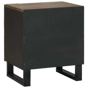 Κομοδίνο 2 pcs Καρυδιά 40 x 33 x 46 εκ. Μασίφ ξύλο ακακίας - Pakobazaar