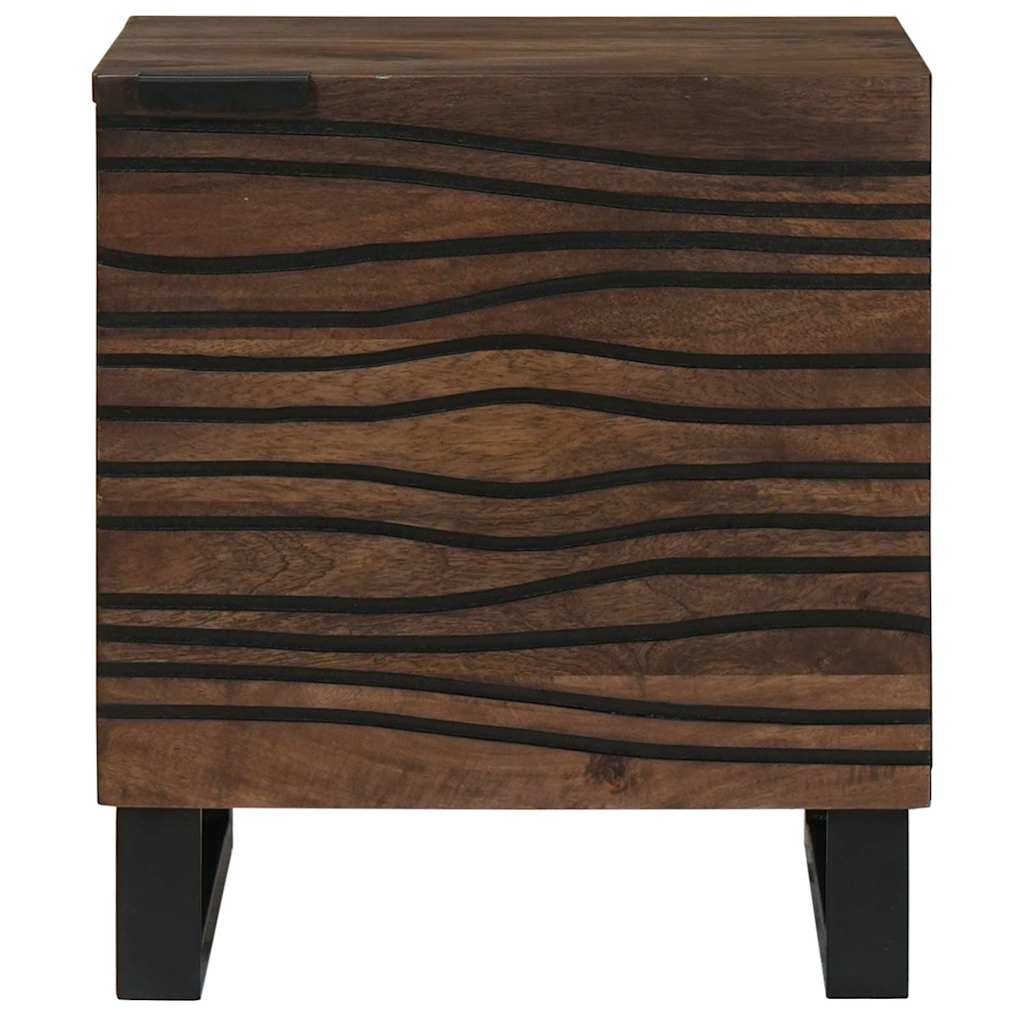 Κομοδίνο 2 pcs Καρυδιά 40 x 33 x 46 εκ. Μασίφ ξύλο ακακίας - Pakobazaar