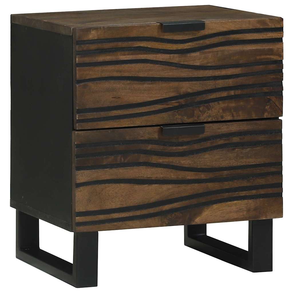 Κομοδίνο 2 pcs Καρυδιά 40 x 33 x 46 εκ. Μασίφ ξύλο ακακίας