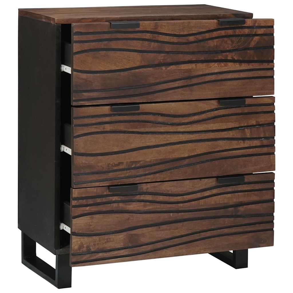 Πλαϊνό γραφείο Καφέ 60 x 33.5 x 75 εκ. Μασίφ ξύλο μάνγκο - Pakobazaar