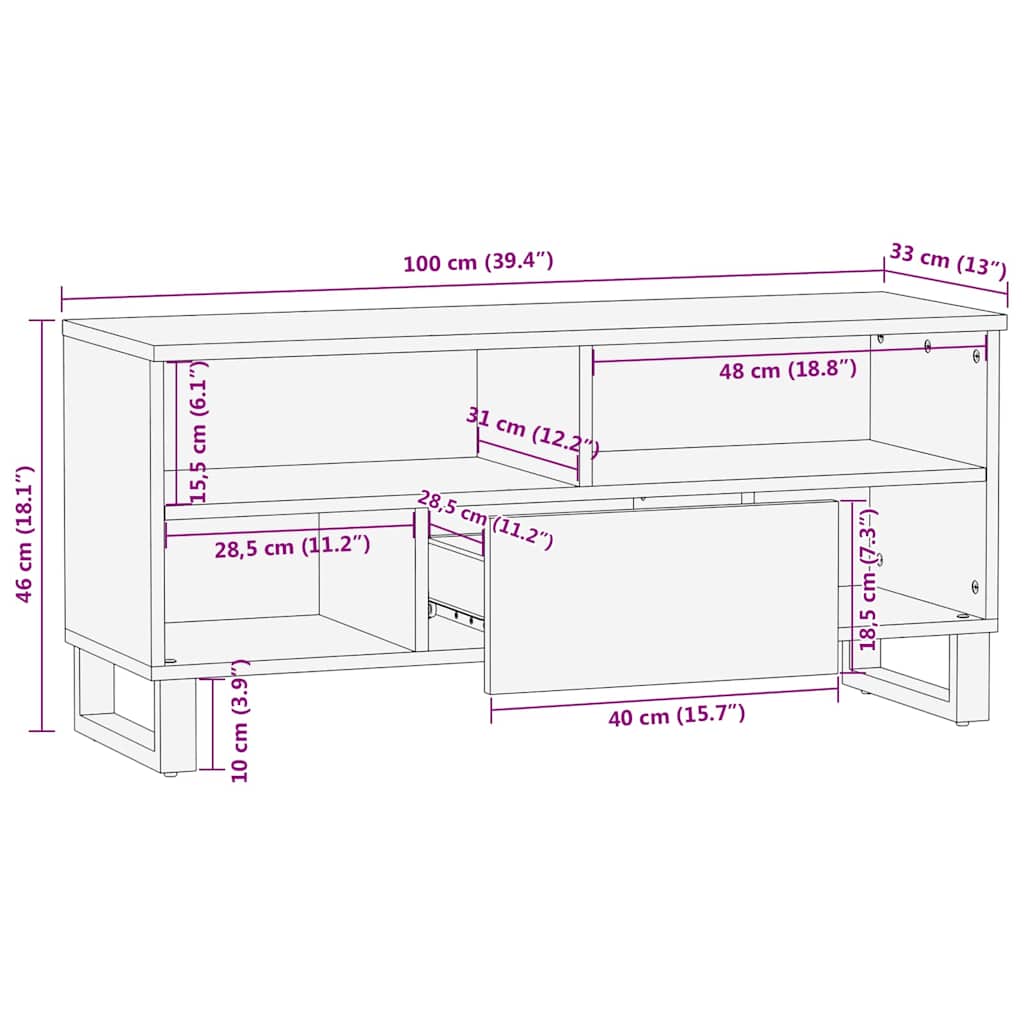 Μονάδες TV Καρυδιά 105 x 33 x 46 εκ. Επεξεργασμένο ξύλο - Pakobazaar
