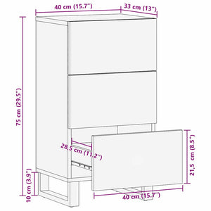 Συρτάρι με συρτάρι Καφέ 40 x 33 x 75 εκ. Μασίφ ξύλο μάνγκο - Pakobazaar