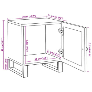 Κομοδίνο Φυσικό 40 x 33 x 46 εκ. - Pakobazaar
