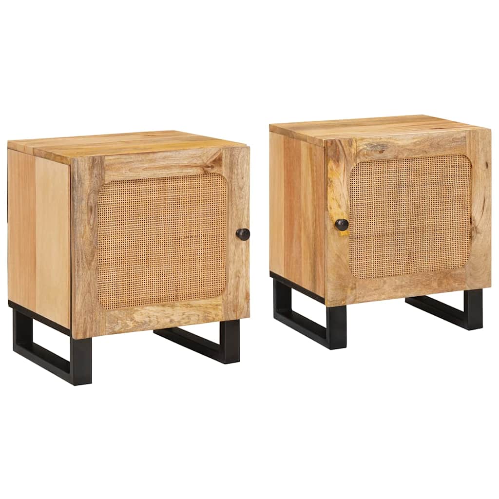 Κομοδίνο 2 pcs Φυσικό 40 x 33 x 46 εκ. - Pakobazaar