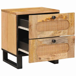 Κομοδίνο 2 pcs Φυσικό 40 x 33 x 46 εκ. Στερεό ξύλο μάνγκο - Pakobazaar