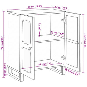 Πλαϊνό γραφείο Καφέ 60 x 33 x 75 cm Στερεό ξύλο μάνγκο - Pakobazaar