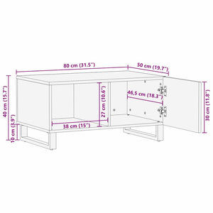 Τραπεζάκι σαλονιού Φυσικό 80 x 50 x 40 cm Στερεό ξύλο μάνγκο