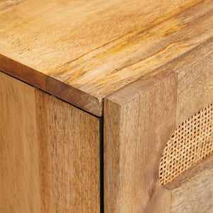 Κομοδίνο με συρτάρι Φυσικό 50 x 33 x 60 εκ Στερεό ξύλο μάνγκο
